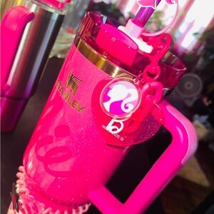 🎀 Barbie Straw Charm Keychain for Stanley 🎀